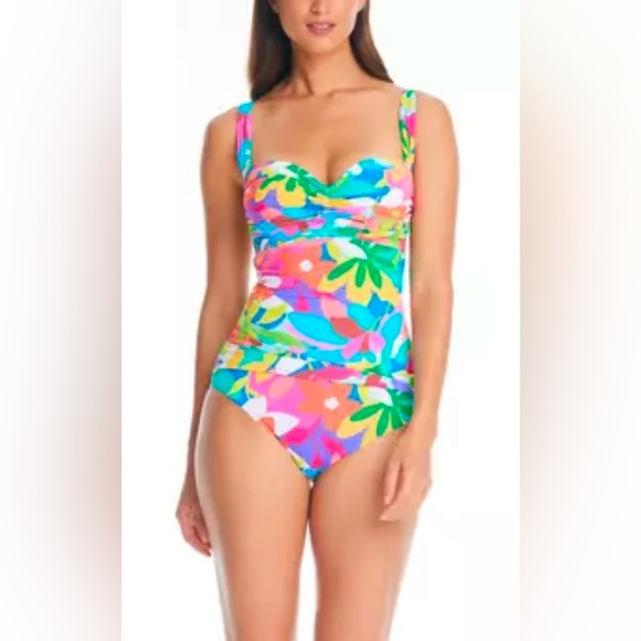 Bleu Rod Beattie Away We Go! Shirred Underwire Mio Swimsuit Size 18W - Picture 2 of 7
